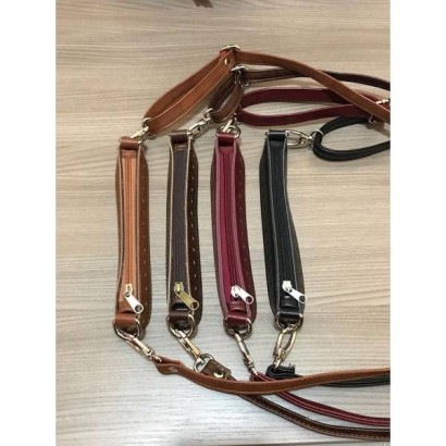 Φερμουάρ 22 cm με δέρμα & λουρί χιαστί