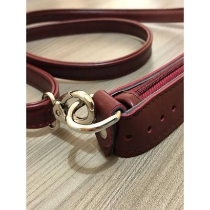 Φερμουάρ 22 cm με δέρμα & λουρί χιαστί