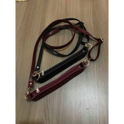 Φερμουάρ 25 cm με δέρμα & λουρί χιαστί