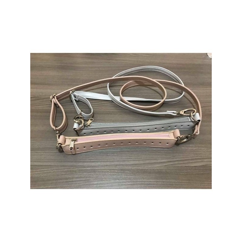 Φερμουάρ 30 cm με δέρμα και λουρί χιαστί