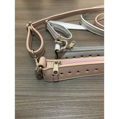 Φερμουάρ 30 cm με δέρμα και λουρί χιαστί