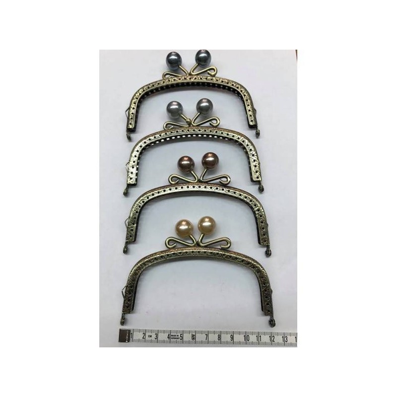 Μεταλλικό χερούλι μπρονζέ με πέρλα