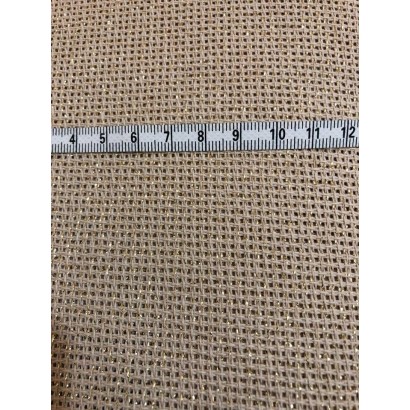 Etamine Fabric Medium ME Gold Thread Gray/beige