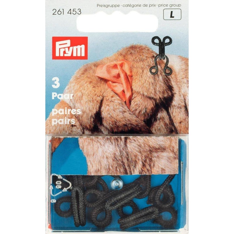 Hook And Eye Fastener Fur Black