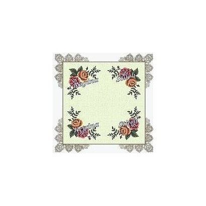 Table Square Cross Stitch Etamine Fabric Rose TO Triantafyllo 8002