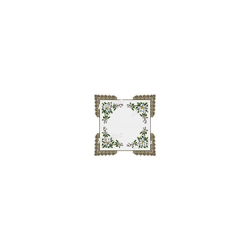Table Square Cross Stitch Etamine Fabric Rose Almond Tree Pink 8011