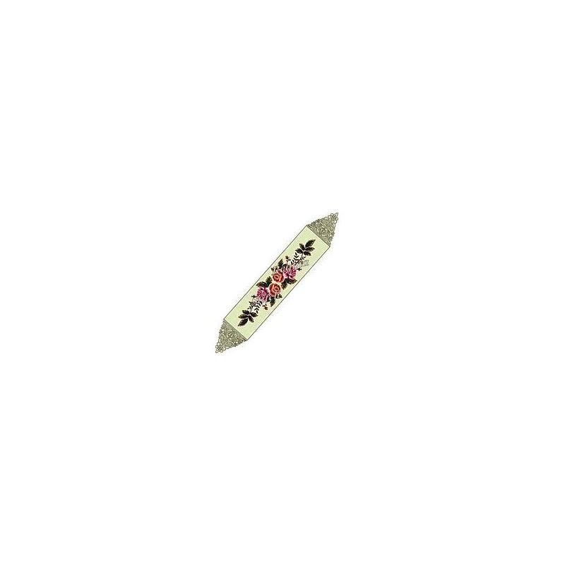 Table Runner Cross Stitch Etamine Fabric Rose TO Trian΄tafyllo 8302