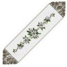 Table Runner Cross Stitch Etamine Fabric Rose Almond Tree White 8310